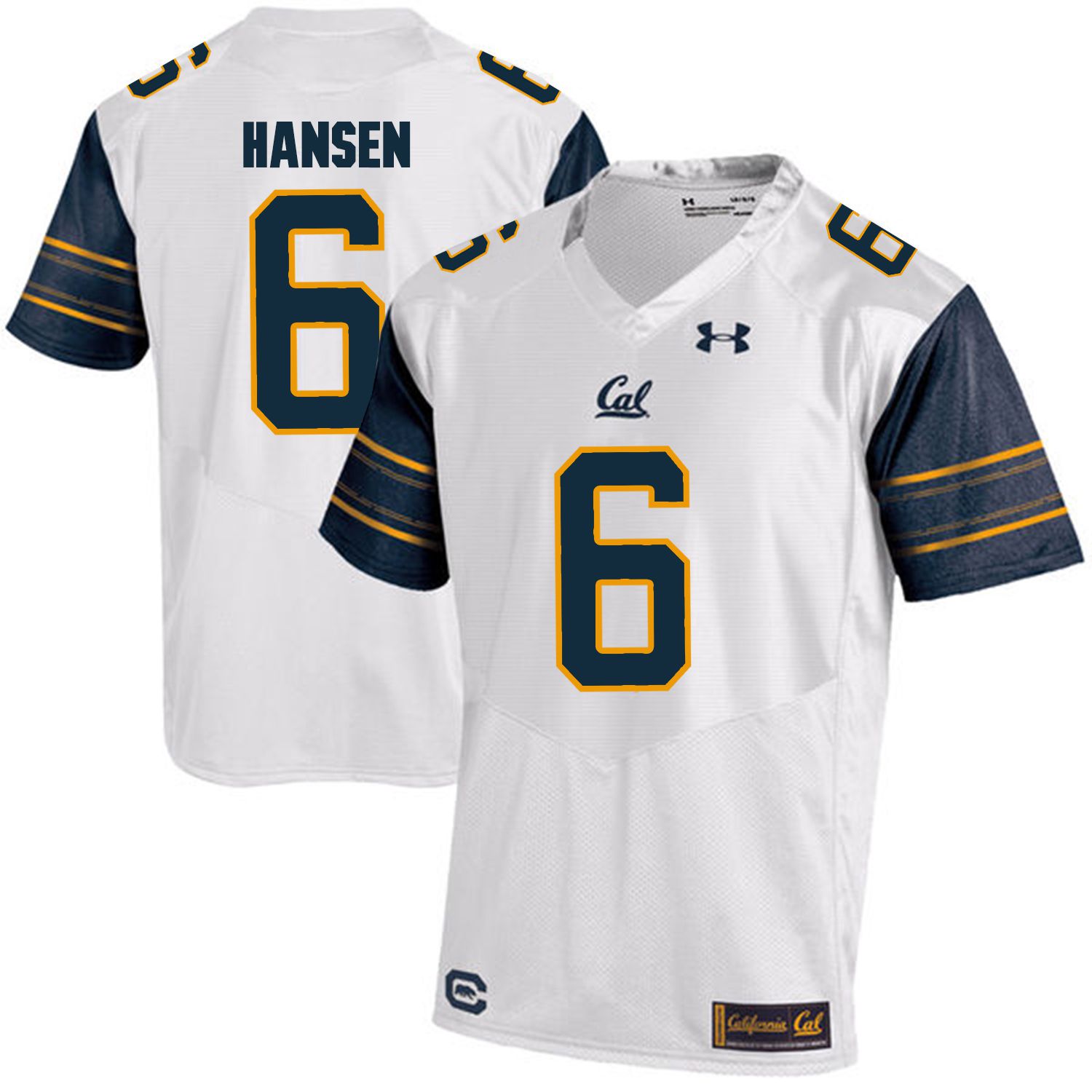 Men California Golden Bears 6 Chad Hansen White Customized NCAA Jerseys1